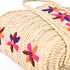 Large Bohemian Violet Stars - Embroidered Straw Basket Market Tote